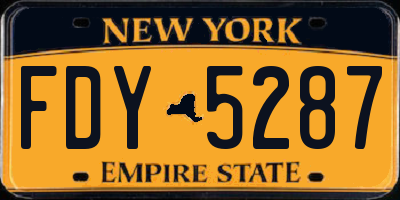 NY license plate FDY5287