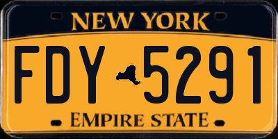 NY license plate FDY5291