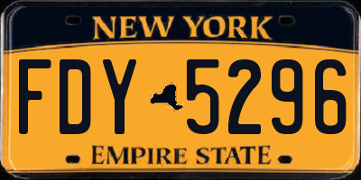 NY license plate FDY5296