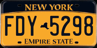 NY license plate FDY5298