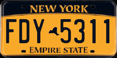 NY license plate FDY5311