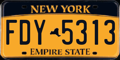 NY license plate FDY5313