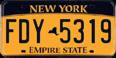 NY license plate FDY5319