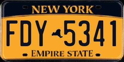 NY license plate FDY5341