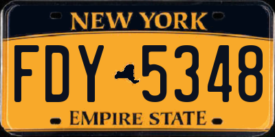 NY license plate FDY5348