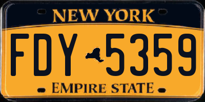 NY license plate FDY5359