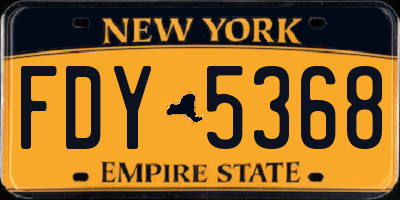 NY license plate FDY5368