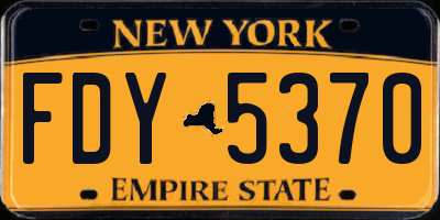 NY license plate FDY5370