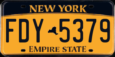 NY license plate FDY5379