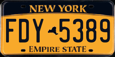 NY license plate FDY5389