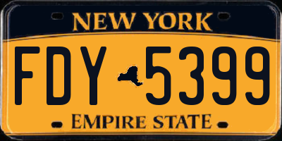 NY license plate FDY5399