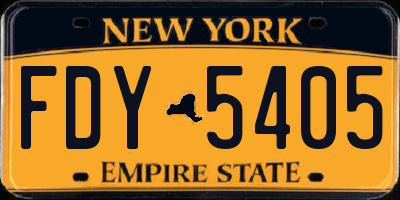 NY license plate FDY5405