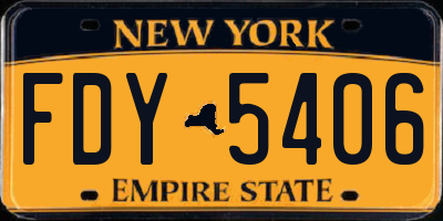 NY license plate FDY5406