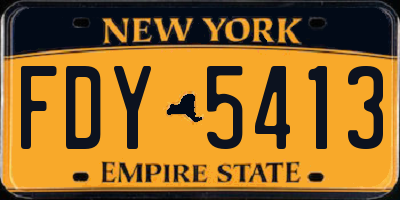 NY license plate FDY5413