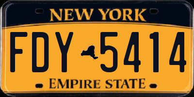 NY license plate FDY5414