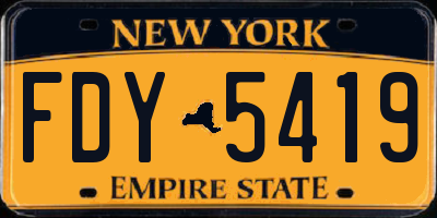 NY license plate FDY5419