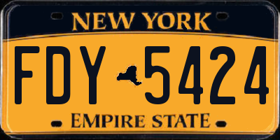NY license plate FDY5424