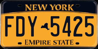 NY license plate FDY5425