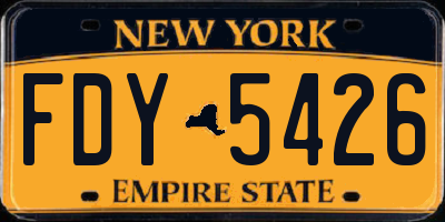 NY license plate FDY5426