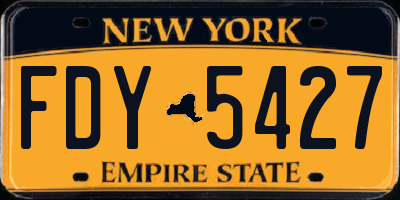 NY license plate FDY5427
