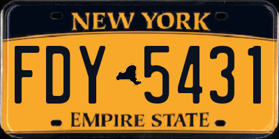 NY license plate FDY5431