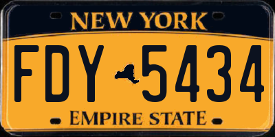 NY license plate FDY5434