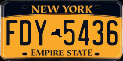 NY license plate FDY5436