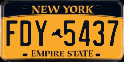 NY license plate FDY5437