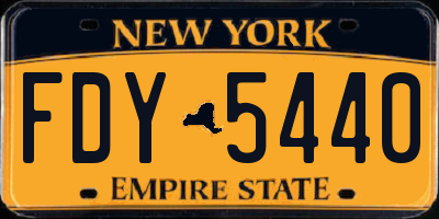 NY license plate FDY5440