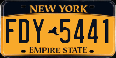 NY license plate FDY5441