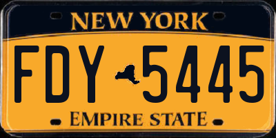 NY license plate FDY5445