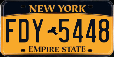 NY license plate FDY5448