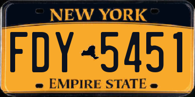 NY license plate FDY5451
