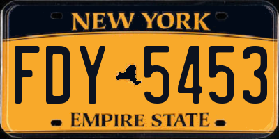 NY license plate FDY5453