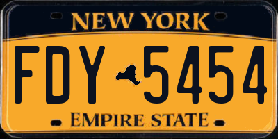 NY license plate FDY5454