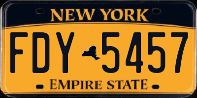 NY license plate FDY5457