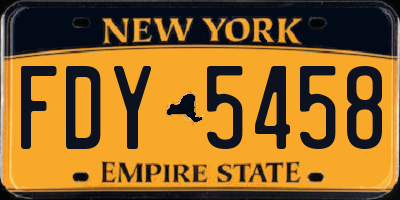 NY license plate FDY5458