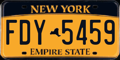NY license plate FDY5459