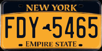 NY license plate FDY5465