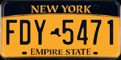 NY license plate FDY5471