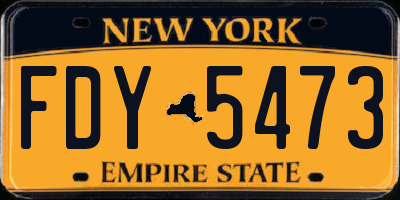 NY license plate FDY5473