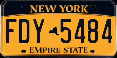NY license plate FDY5484