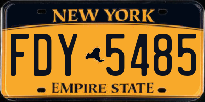 NY license plate FDY5485