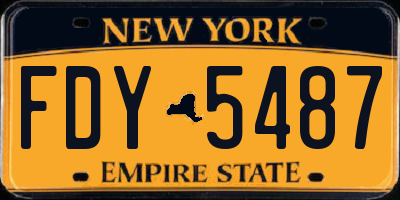 NY license plate FDY5487