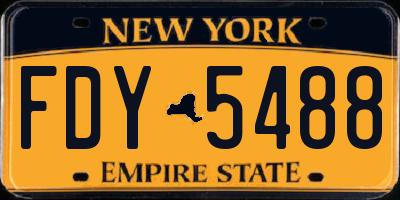 NY license plate FDY5488