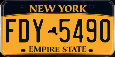 NY license plate FDY5490