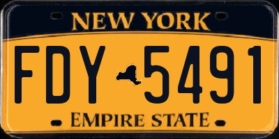 NY license plate FDY5491