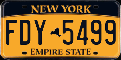 NY license plate FDY5499