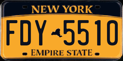 NY license plate FDY5510