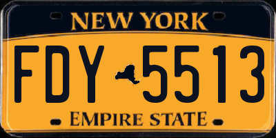 NY license plate FDY5513